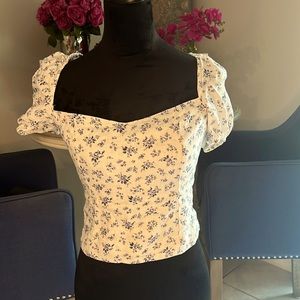 Reformation top with zip and tie back